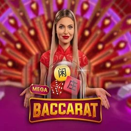 Mega Baccarat slot visual from Pragmatic Play available on brucebetkasyno.com